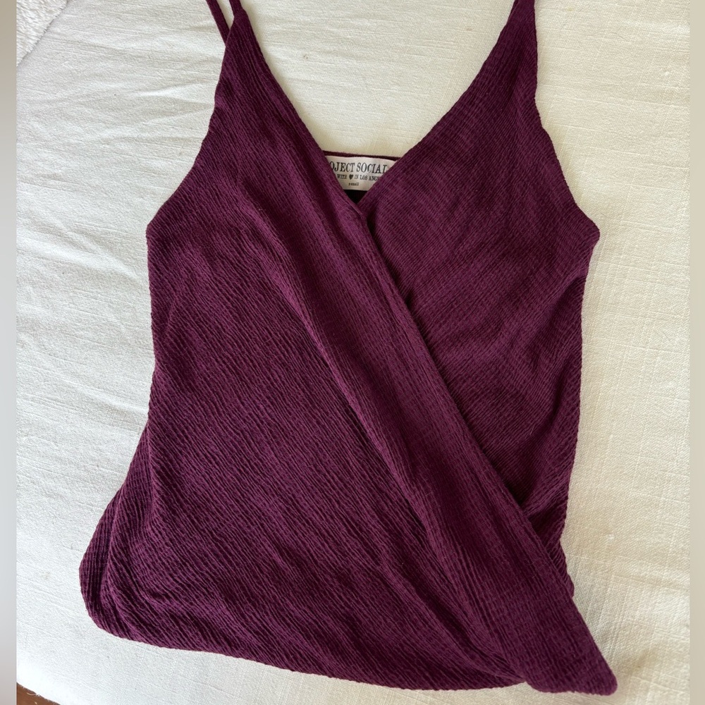 Burgundy Wrap Tank - Project Social T